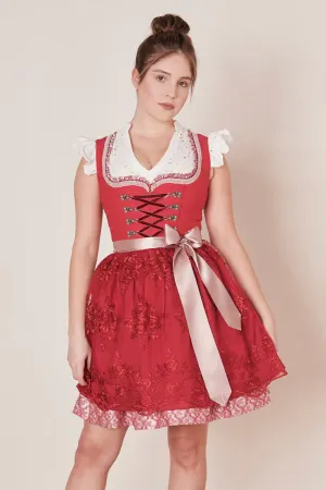 Kruger Midi Dirndl 2pcs. 50cm "Nakita" red (32,38,40)