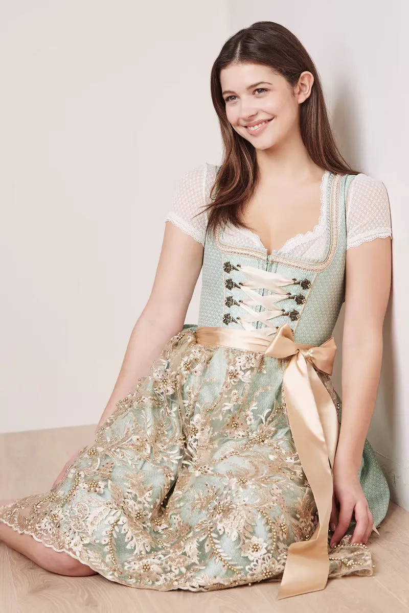 Kruger Mini Dirndl 2pcs. 50cm "Maite" turquiose