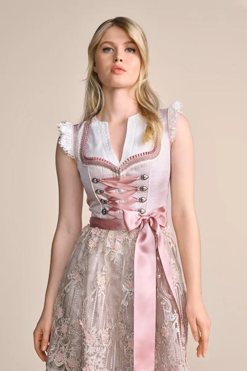 Kruger Mini Dirndl 2pcs. 50cm "Marielena" pink