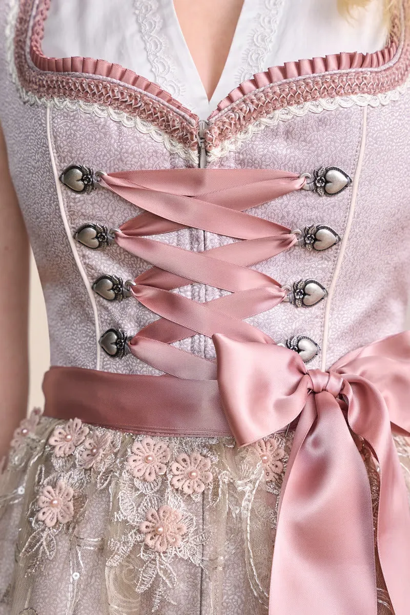 Kruger Mini Dirndl 2pcs. 50cm "Marielena" pink