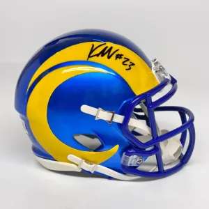 Kyren Williams Autographed Signed LA Rams Mini Flash Helmet Beckett