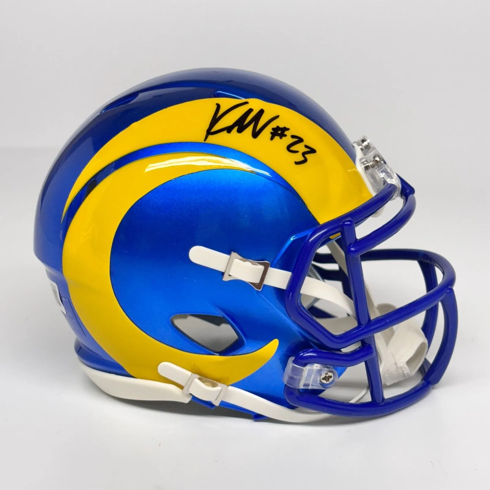 Kyren Williams Autographed Signed LA Rams Mini Flash Helmet Beckett