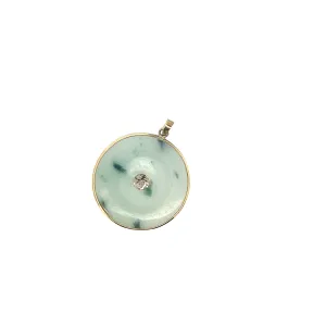 Ladies 14k Yellow gold Jade pendant