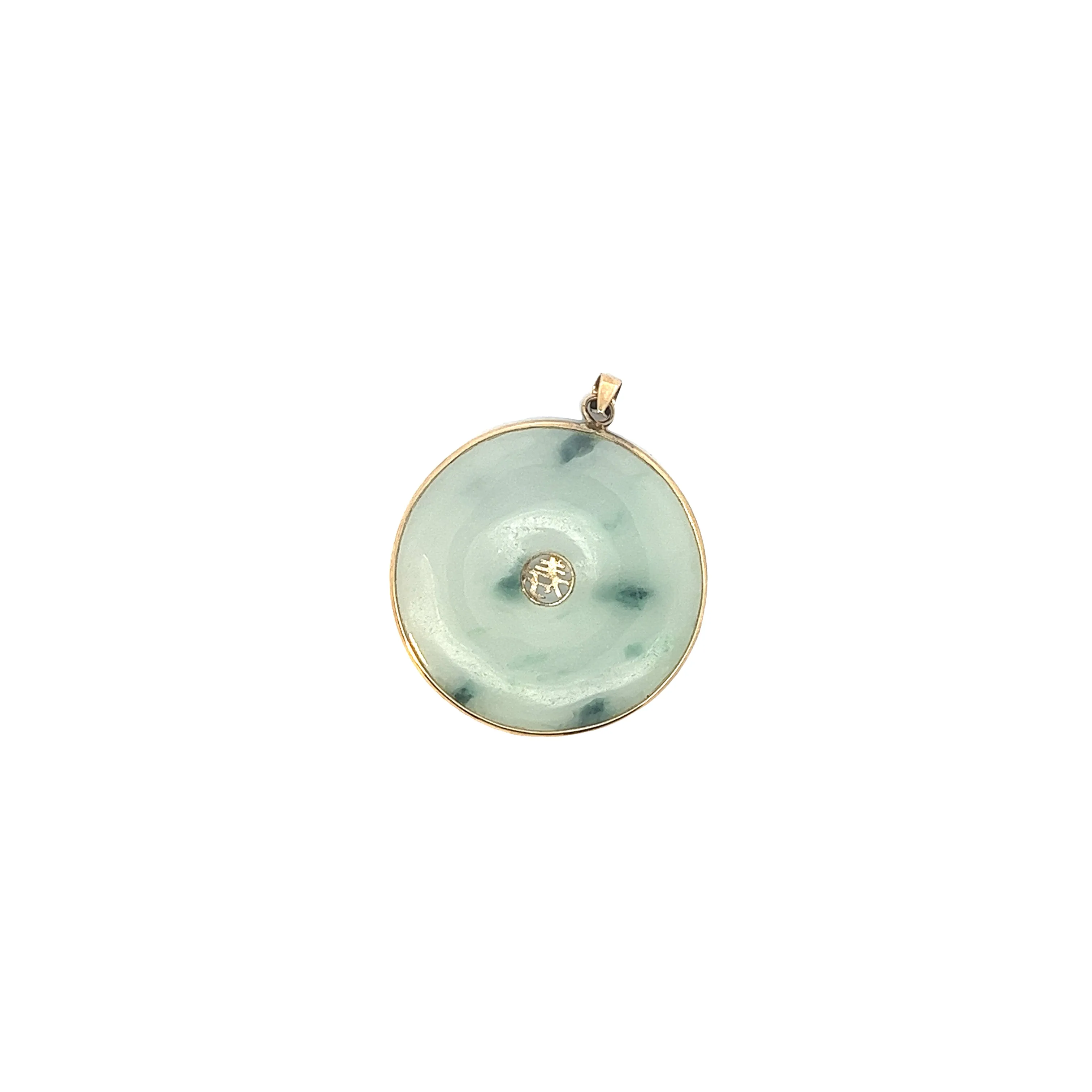 Ladies 14k Yellow gold Jade pendant