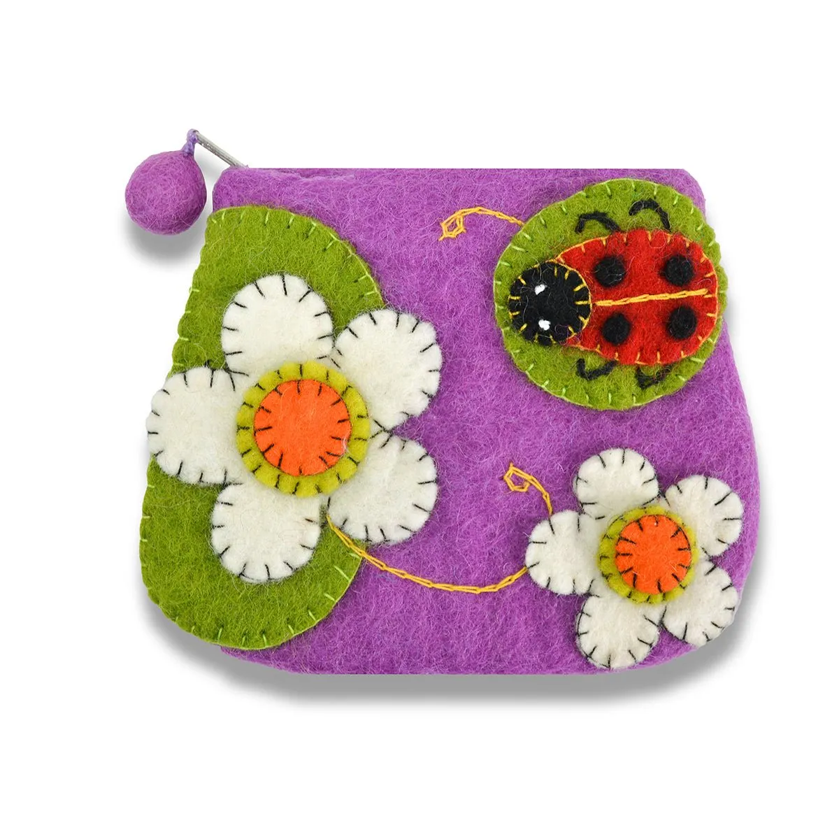 Lady Bug with Flower Coin Purse