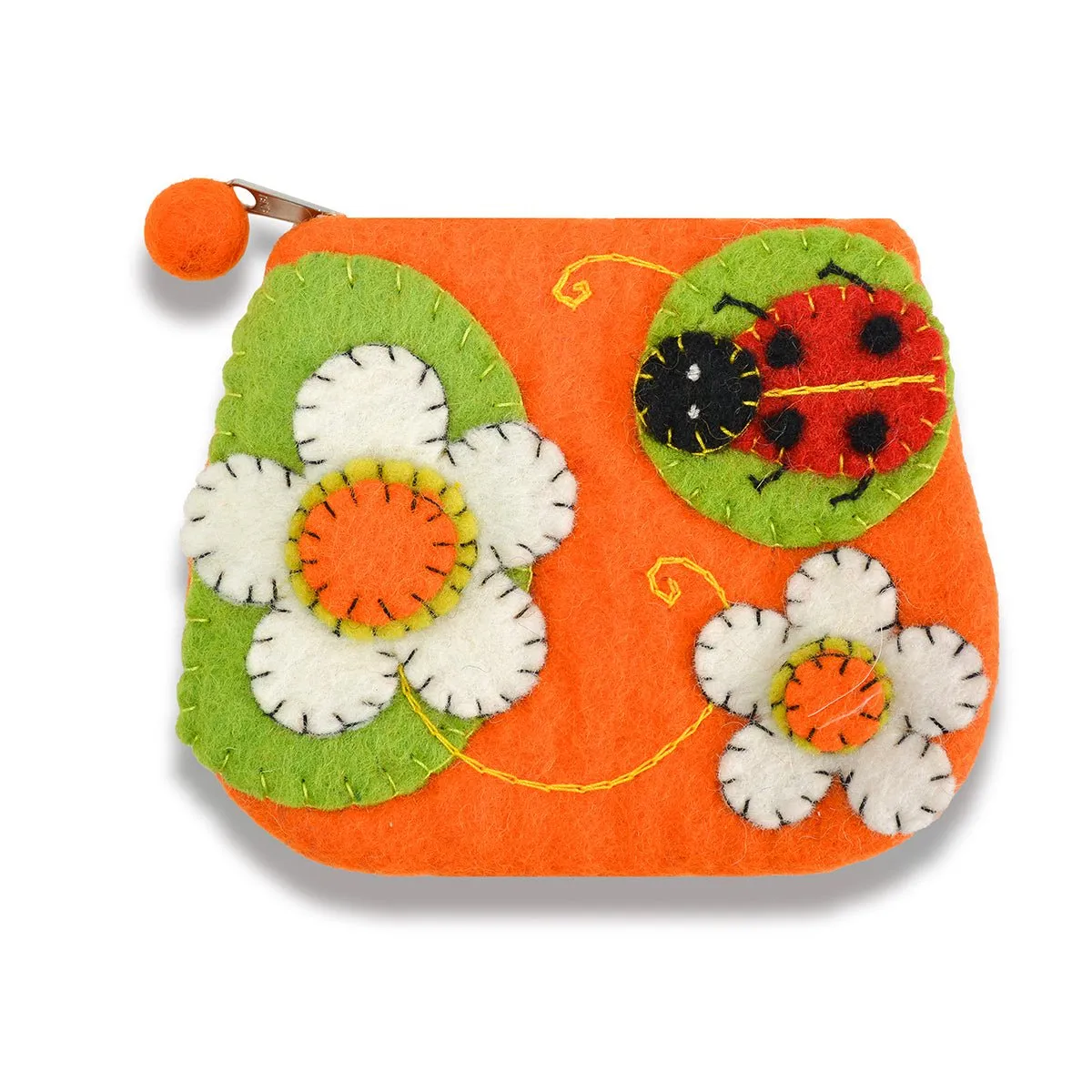 Lady Bug with Flower Coin Purse