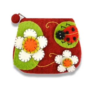 Lady Bug with Flower Coin Purse
