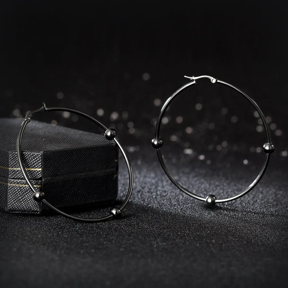 Large circular smooth earrings-SCE249ST