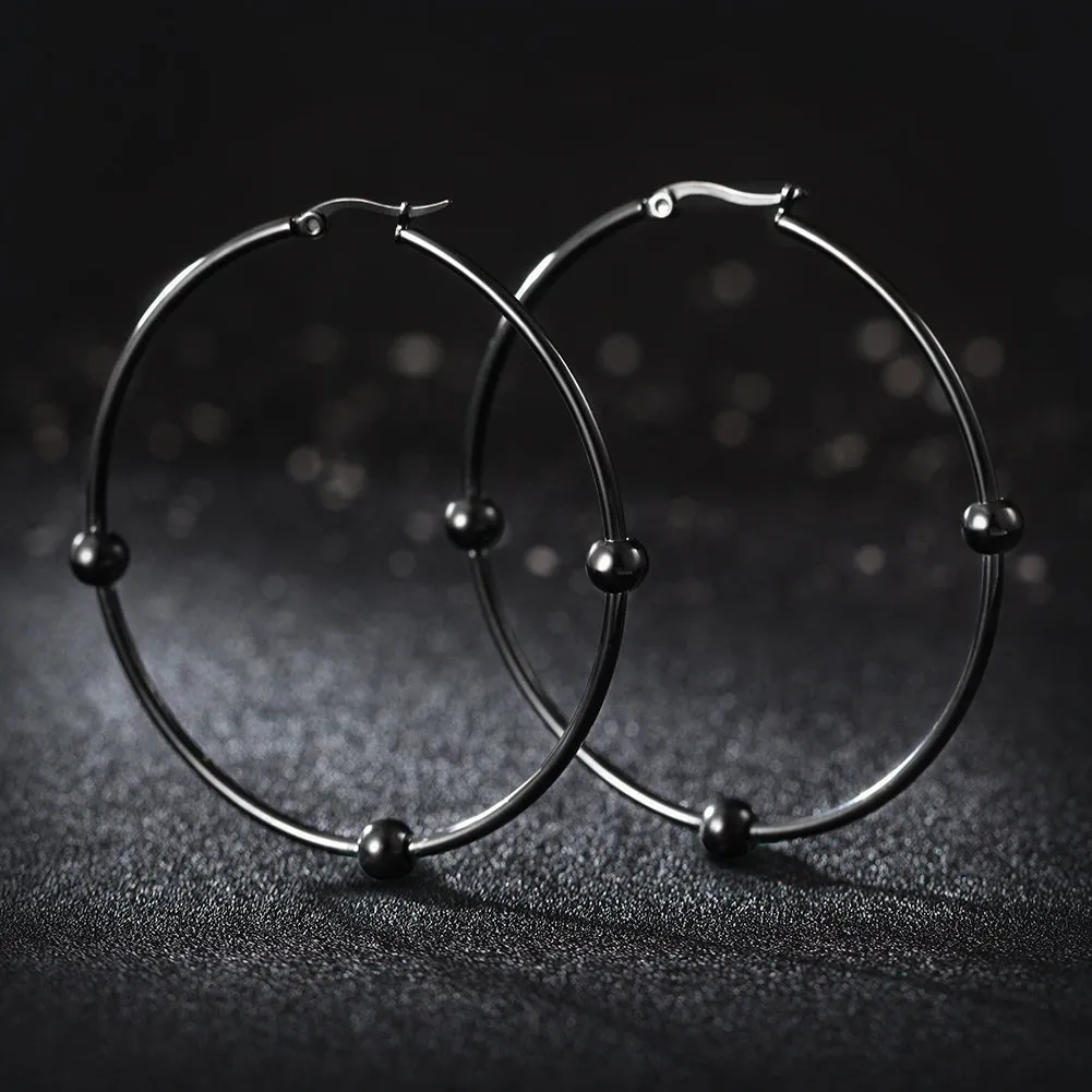 Large circular smooth earrings-SCE249ST