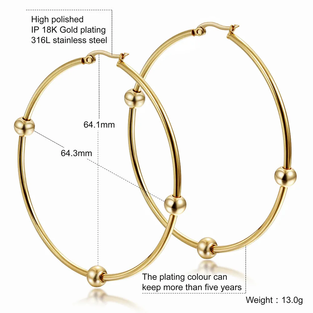 Large circular smooth earrings-SCE249ST