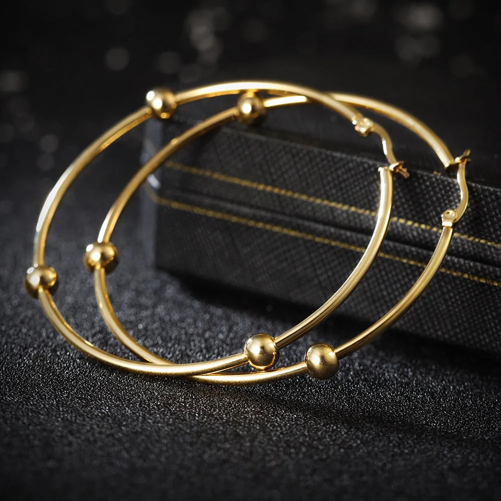 Large circular smooth earrings-SCE249ST