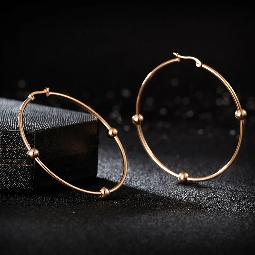 Large circular smooth earrings-SCE249ST