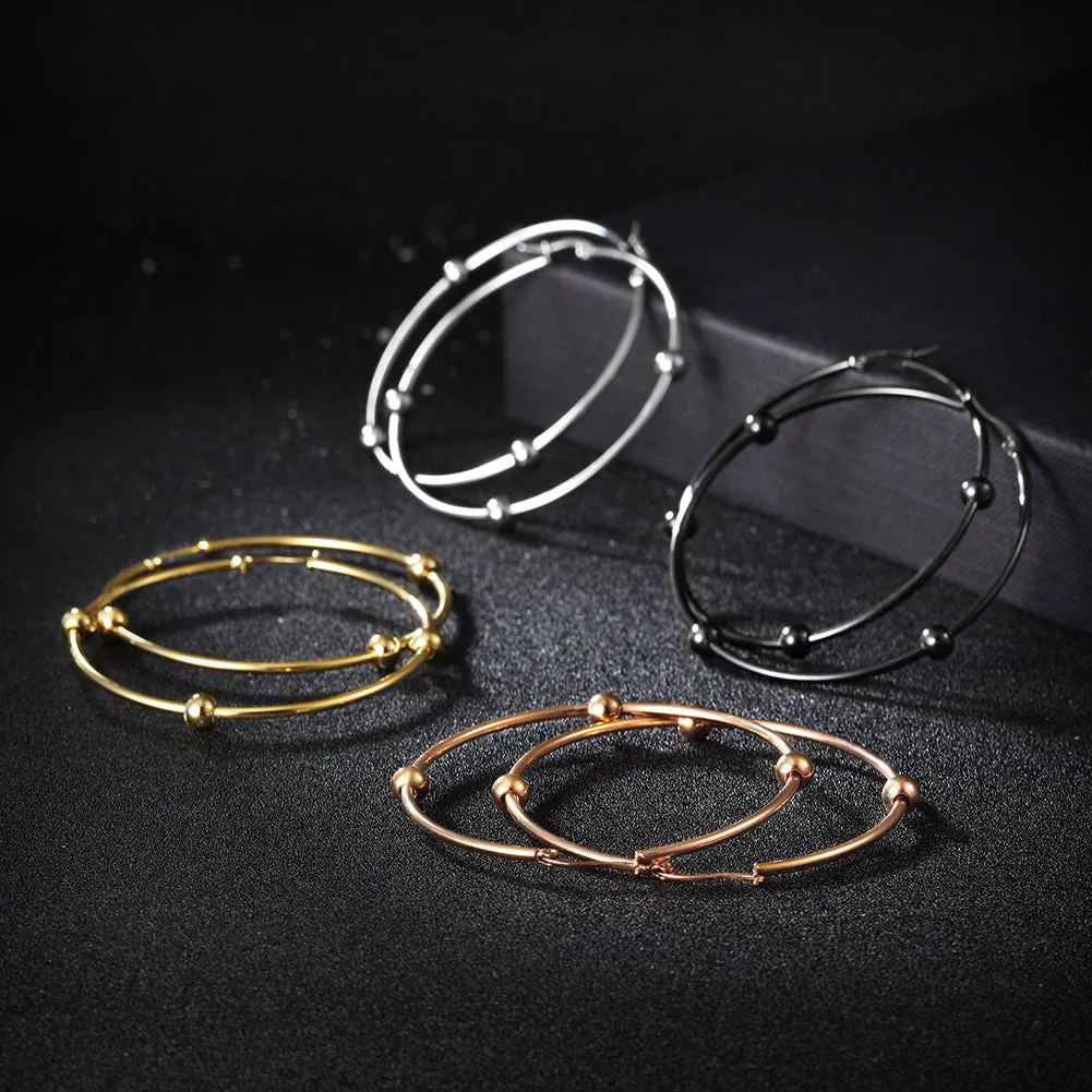 Large circular smooth earrings-SCE249ST