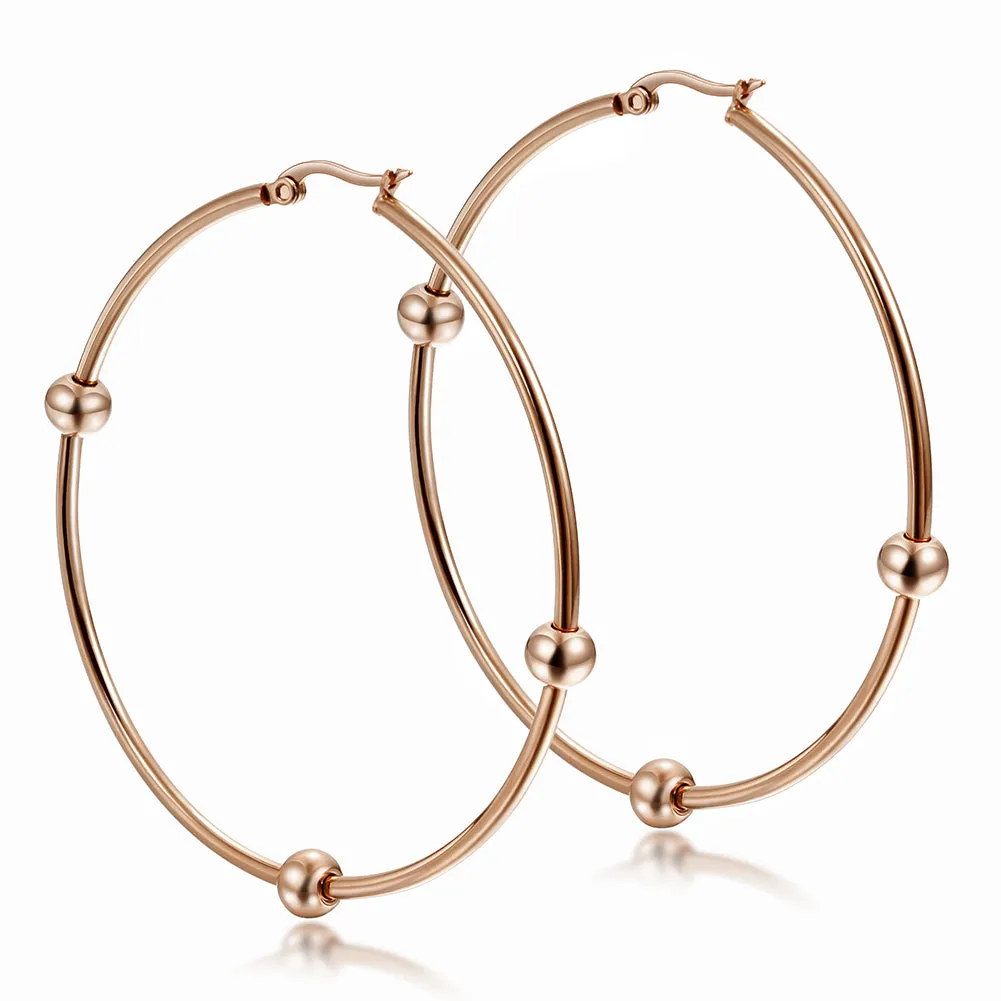 Large circular smooth earrings-SCE249ST