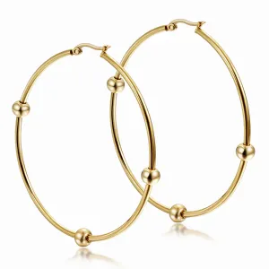 Large circular smooth earrings-SCE249ST