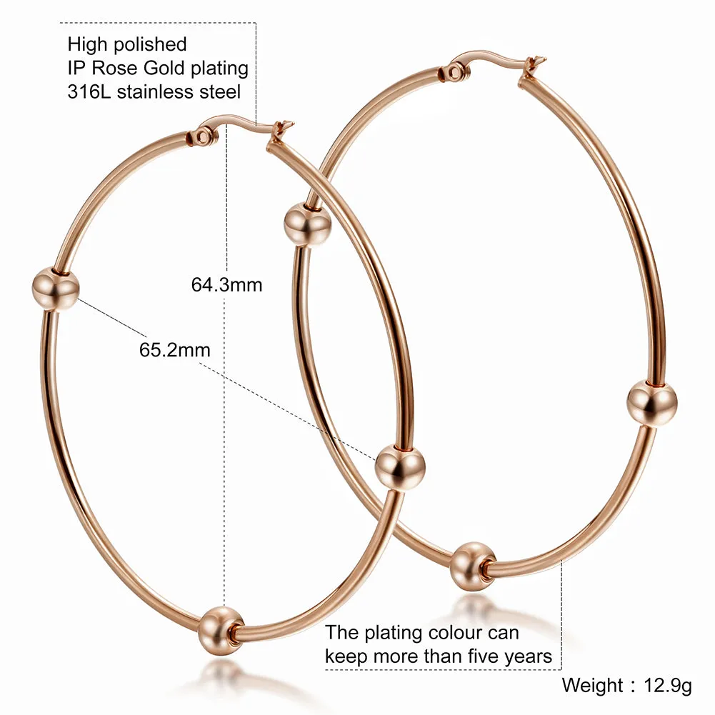 Large circular smooth earrings-SCE249ST