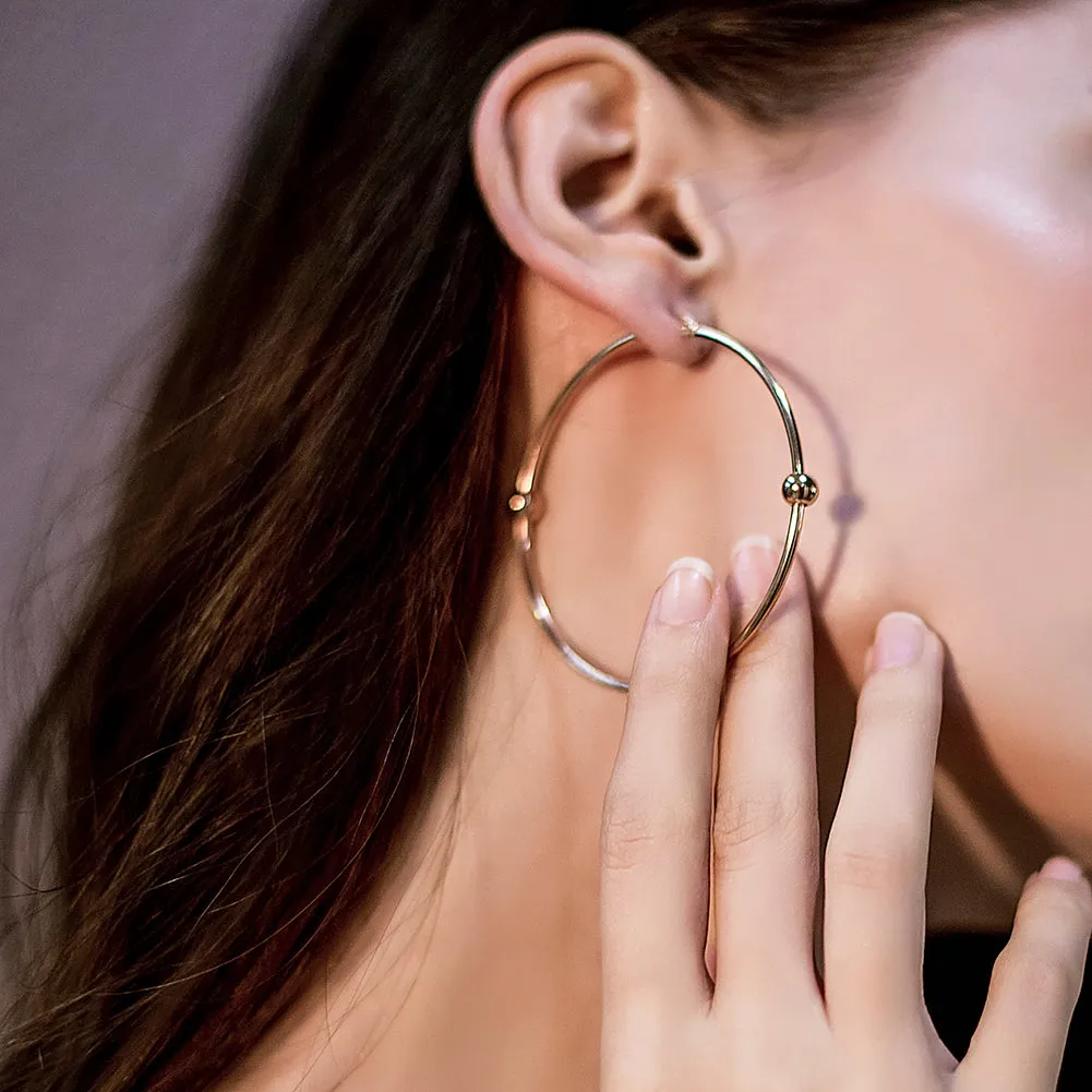Large circular smooth earrings-SCE249ST
