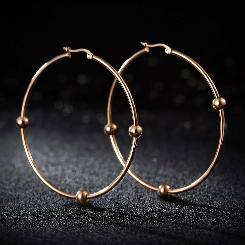 Large circular smooth earrings-SCE249ST