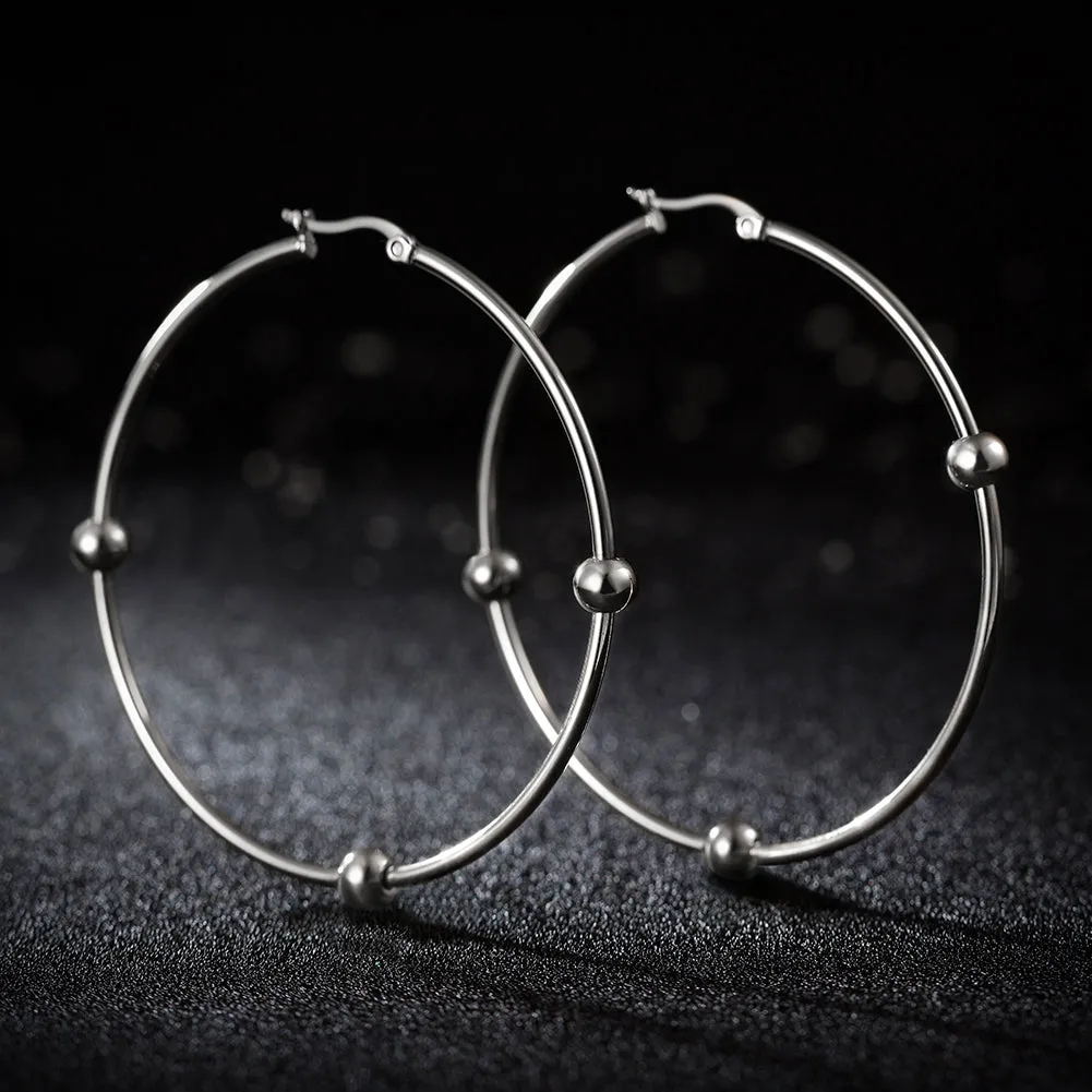Large circular smooth earrings-SCE249ST