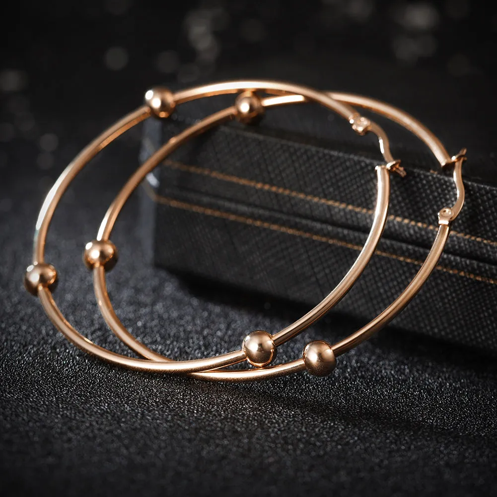 Large circular smooth earrings-SCE249ST