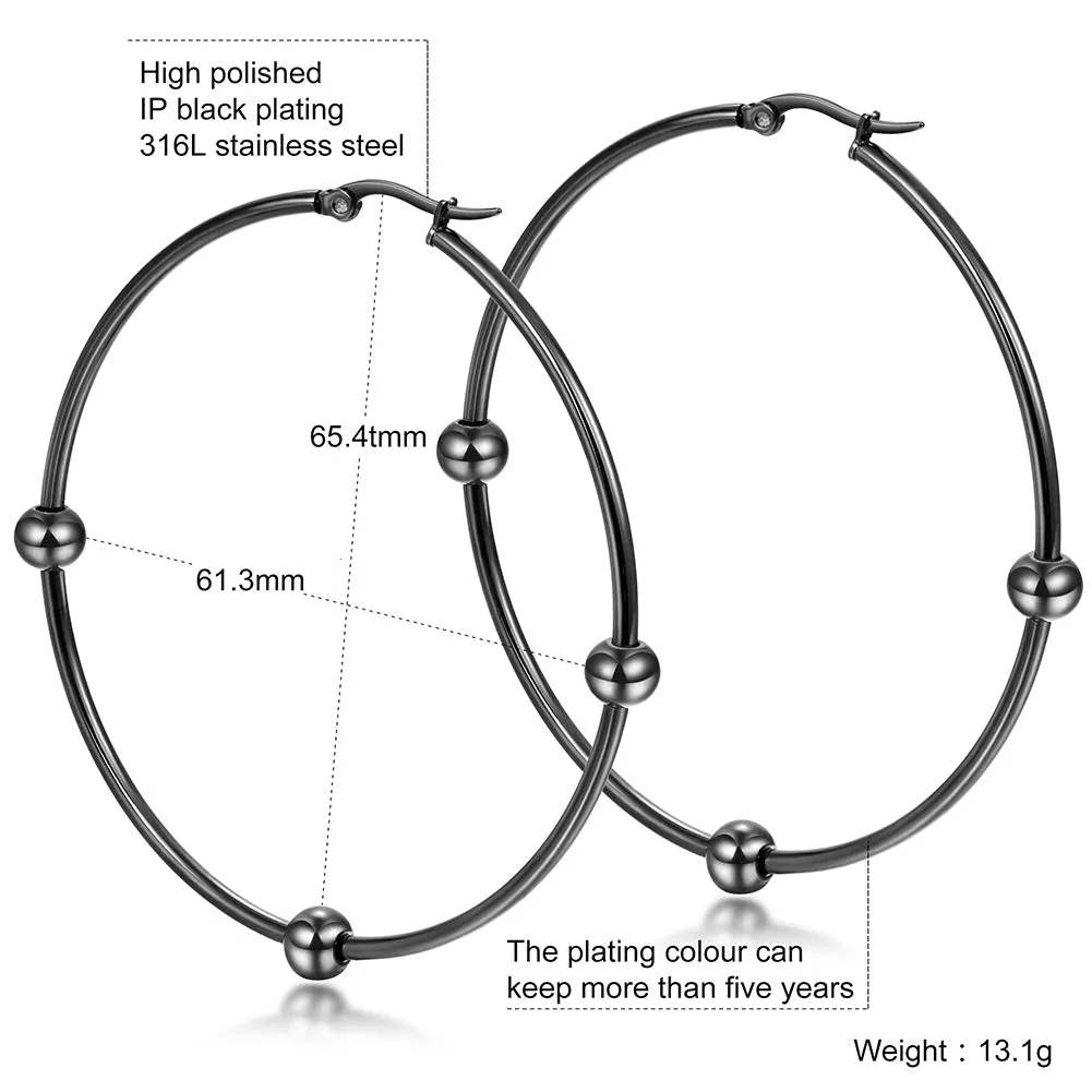 Large circular smooth earrings-SCE249ST