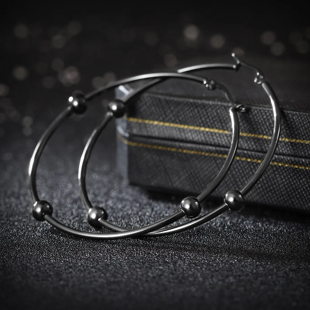 Large circular smooth earrings-SCE249ST
