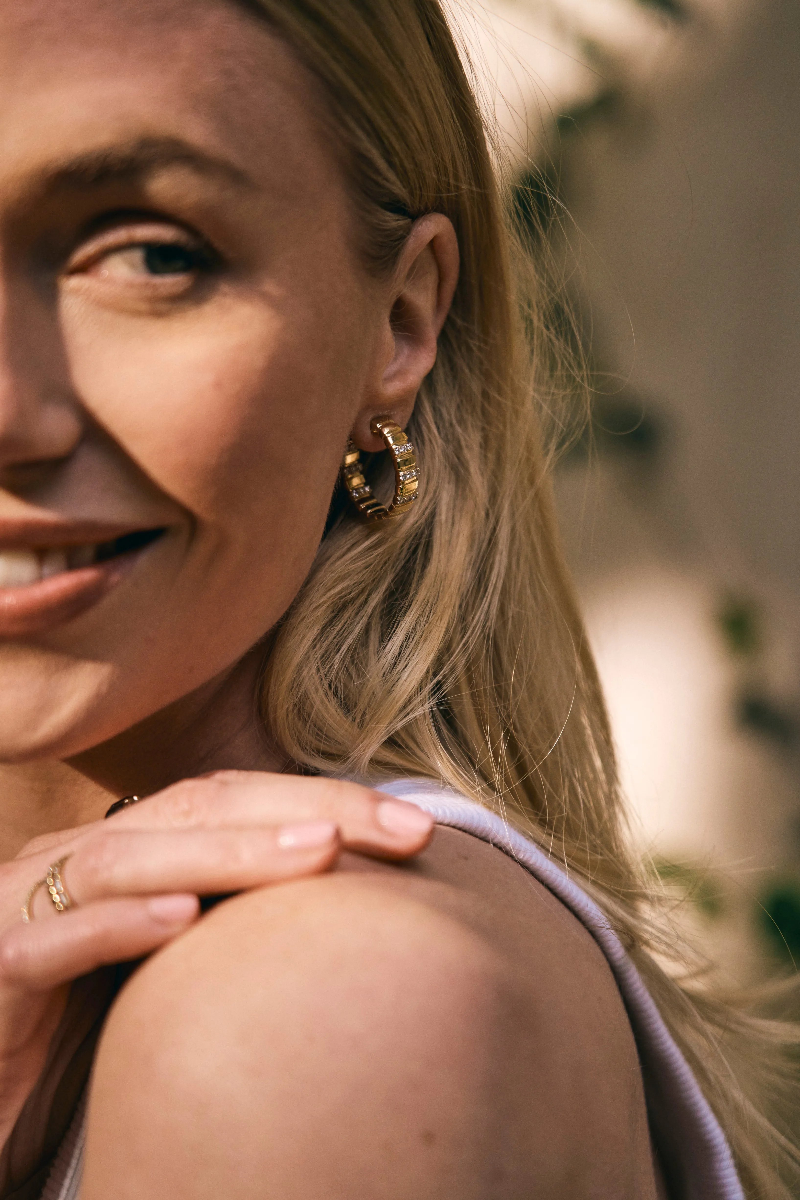 Large Textured Gold Hoops