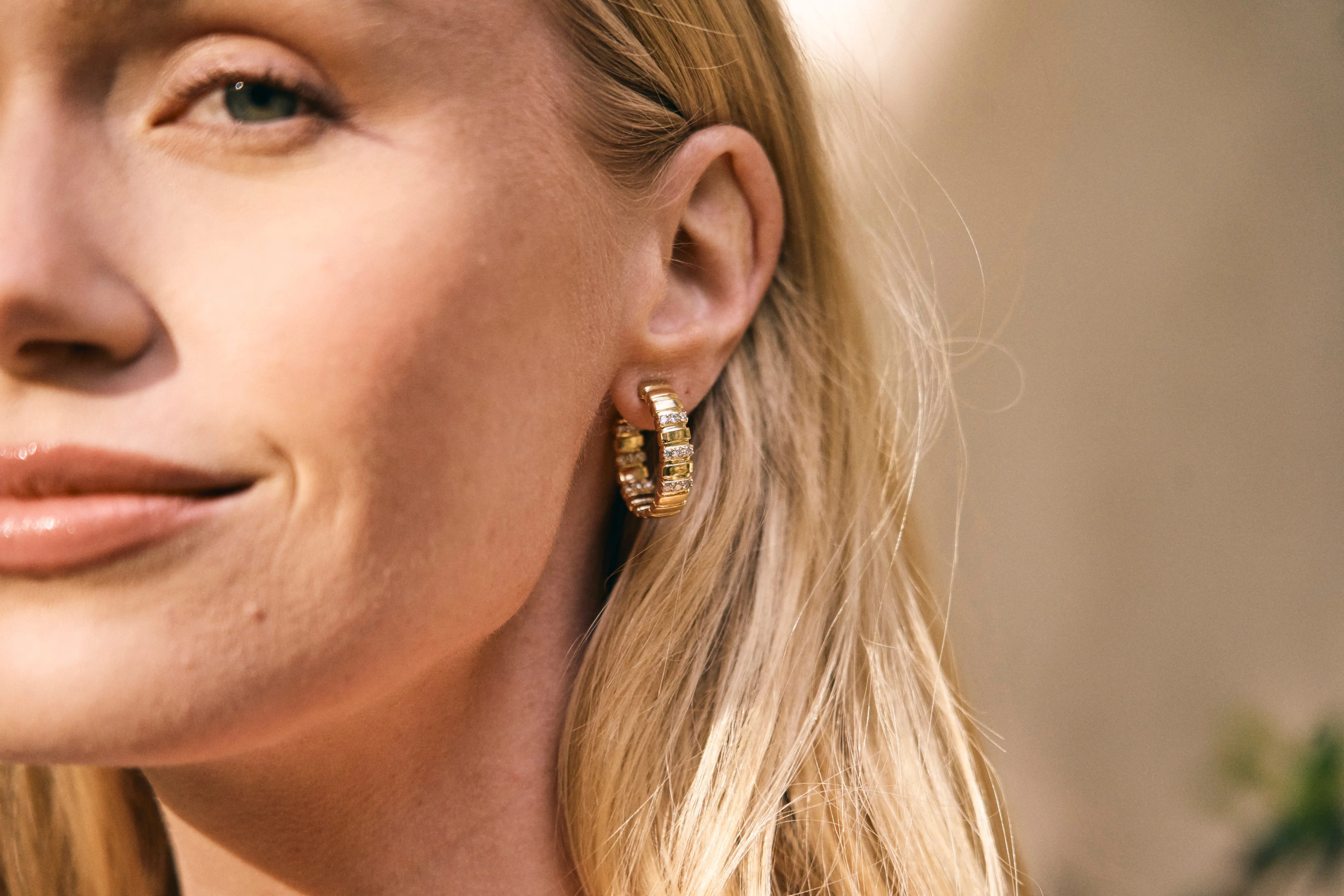 Large Textured Gold Hoops