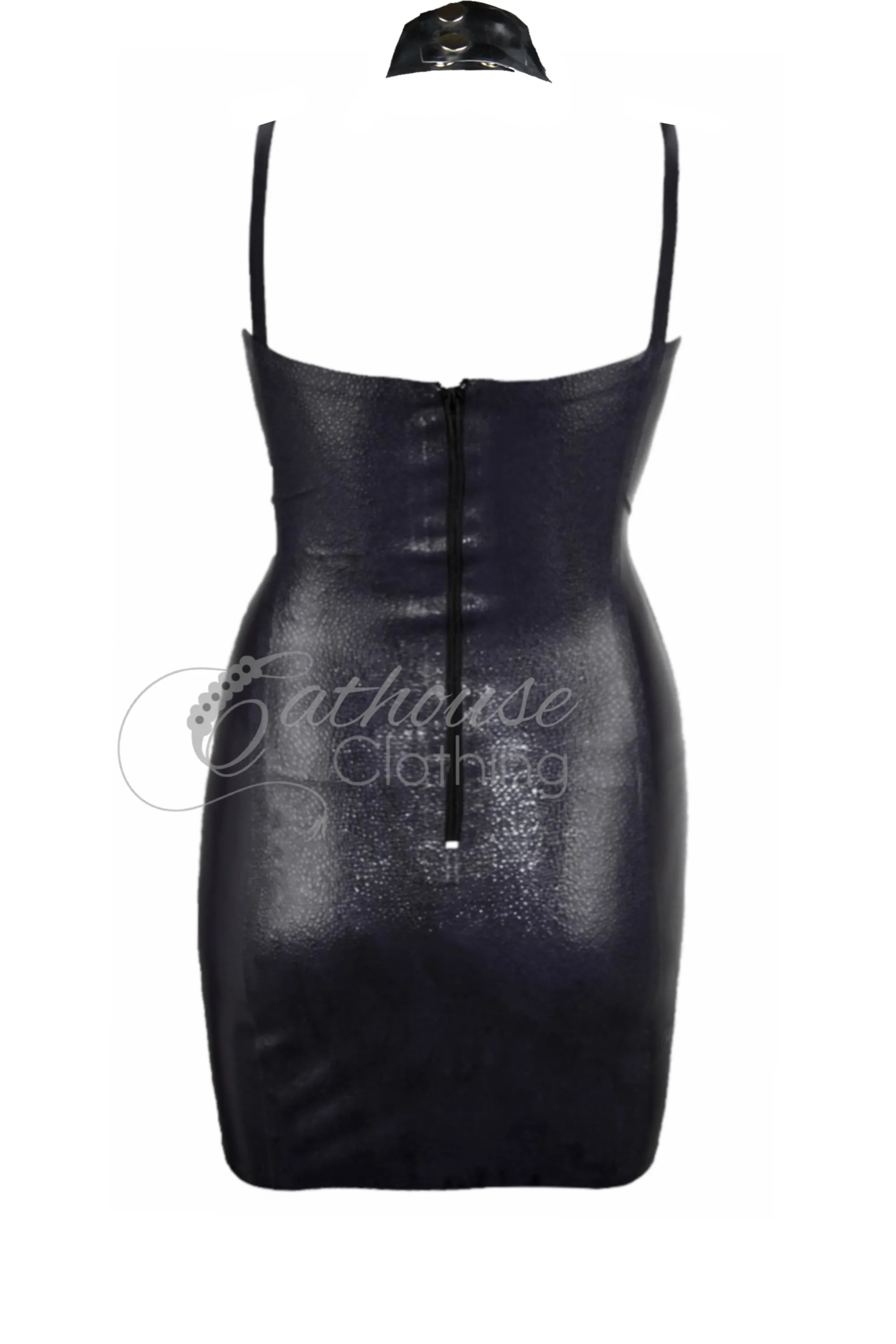 Latex lizardskin harness dress