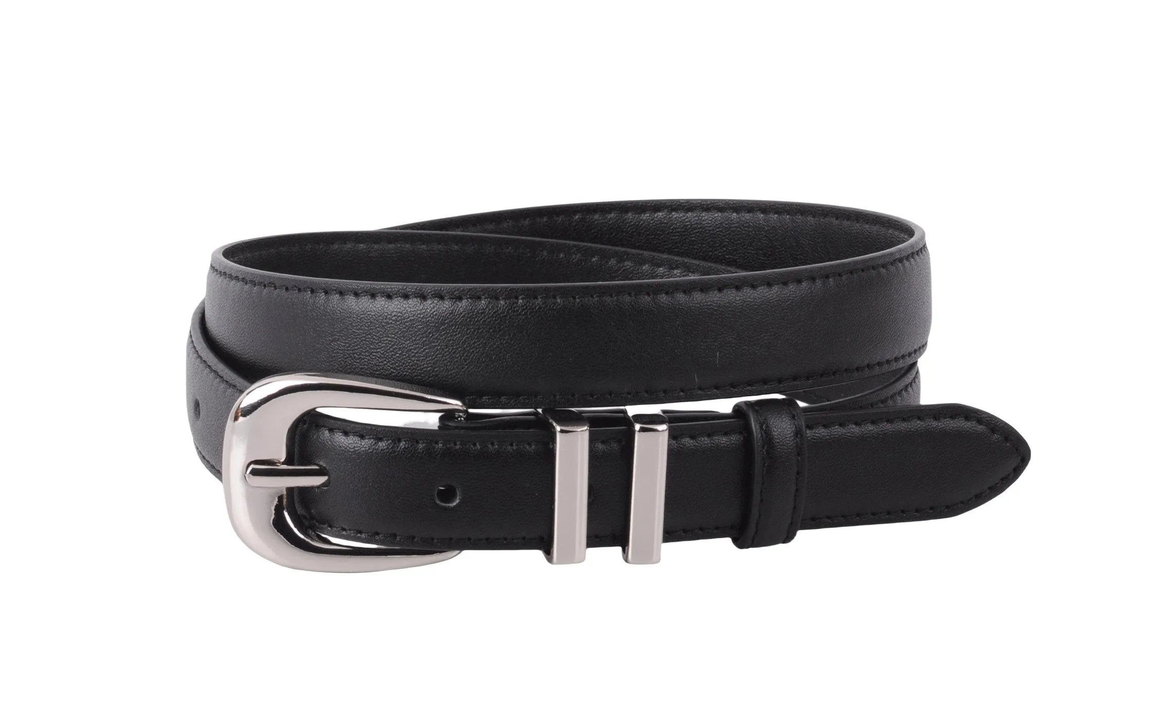 Leather Belt with Metal Strap