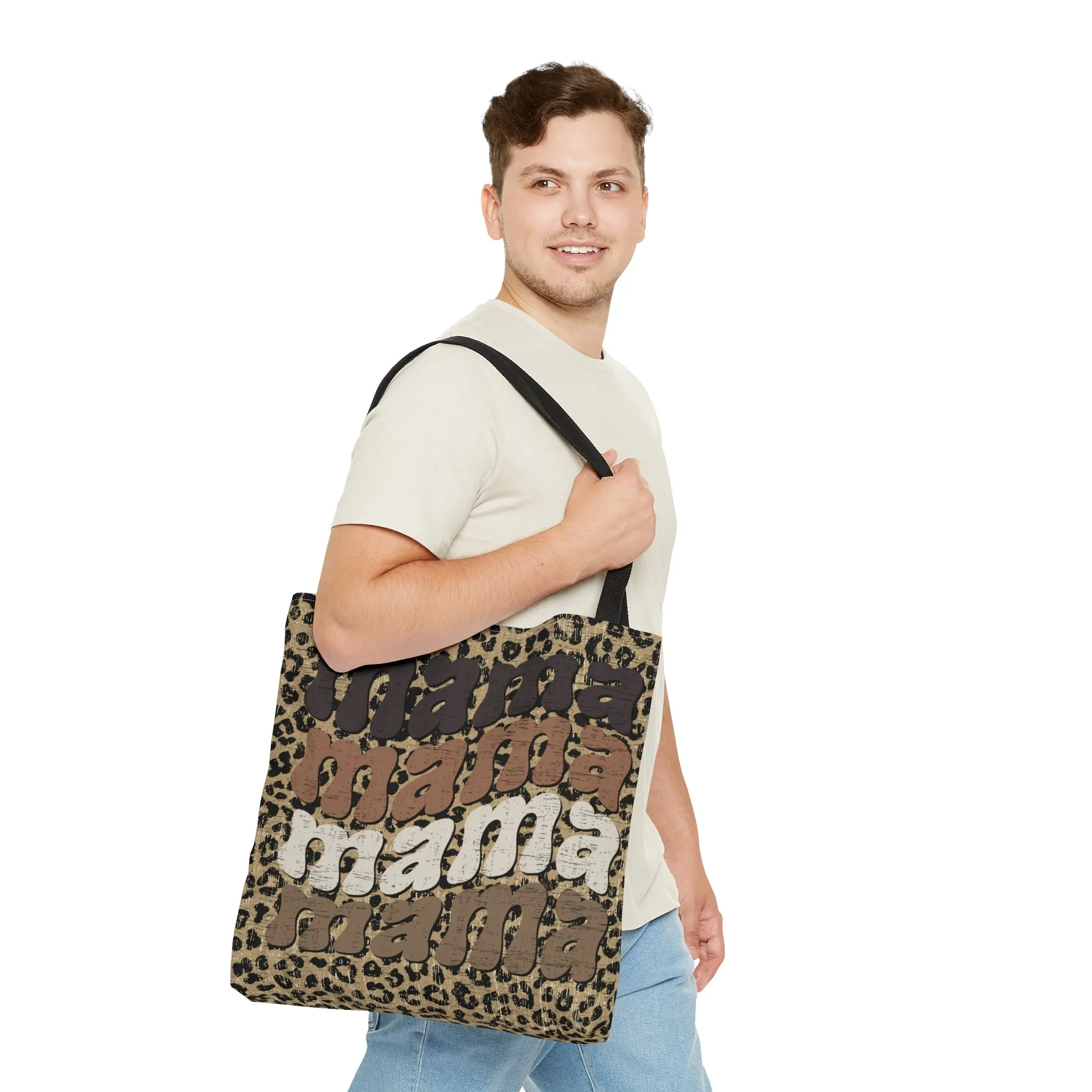 Leopard Print Mama Mama Mama Mama Large Tote Bag - Trendy Animal Patterned Fashion Accessory