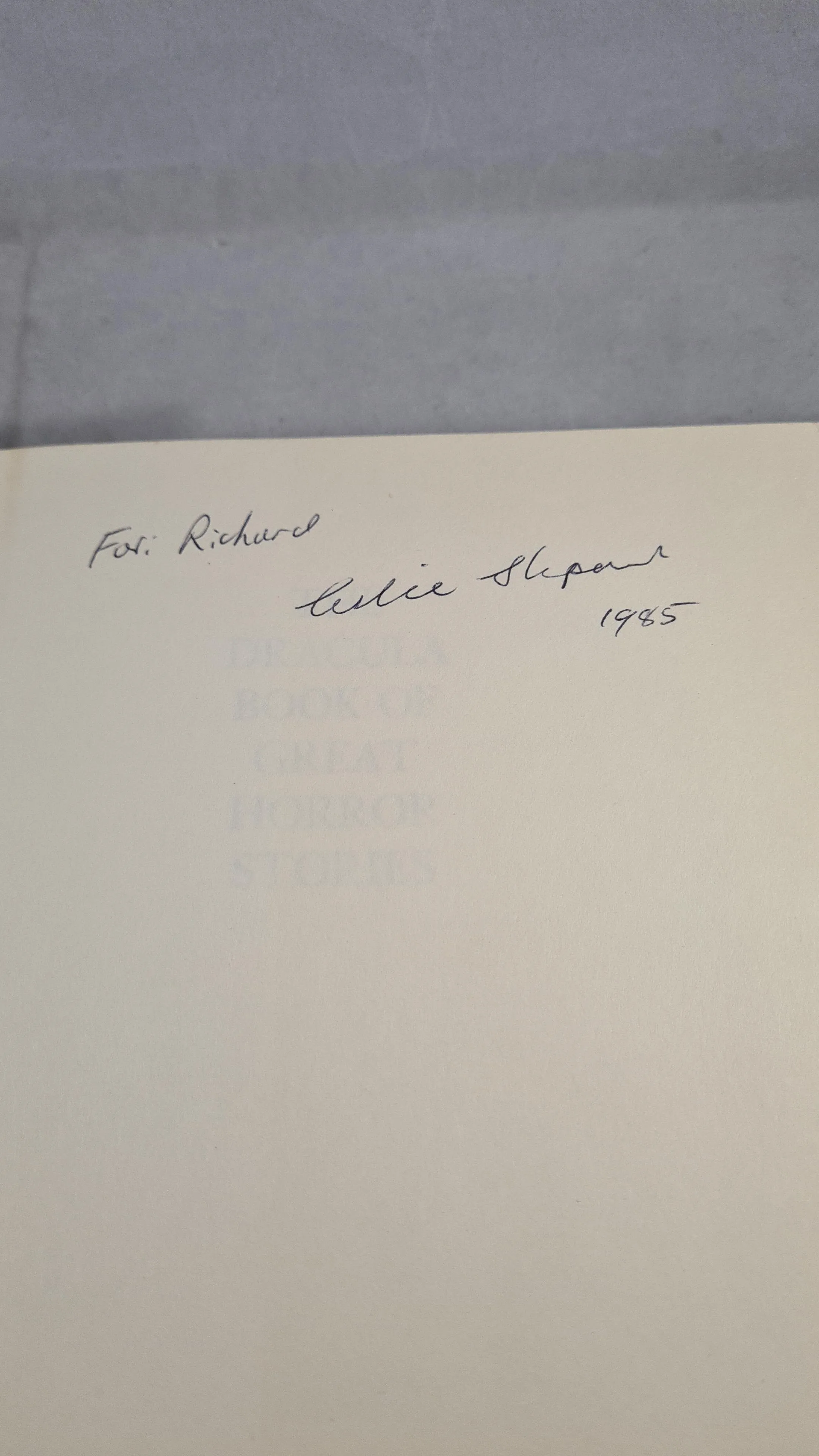 Leslie Shepard - The Dracula Book of Great Horror Stories, Citadel, 1981, 1st Edition, Signed