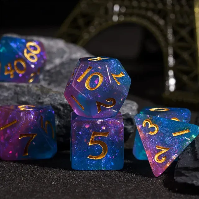 Level Up Dice | Galaxy Rounded | Purple Blue