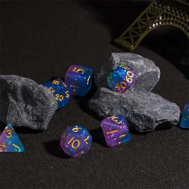 Level Up Dice | Galaxy Rounded | Purple Blue