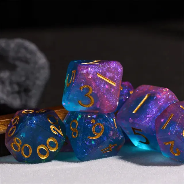 Level Up Dice | Galaxy Rounded | Purple Blue