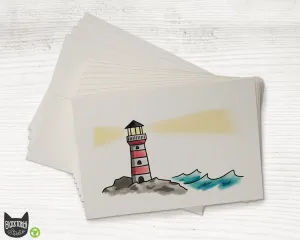Lighthouse Note Cards Set - 24 Pack with Envelopes