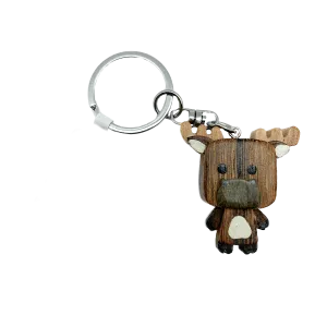 Lil' Moose Wooden Keychain