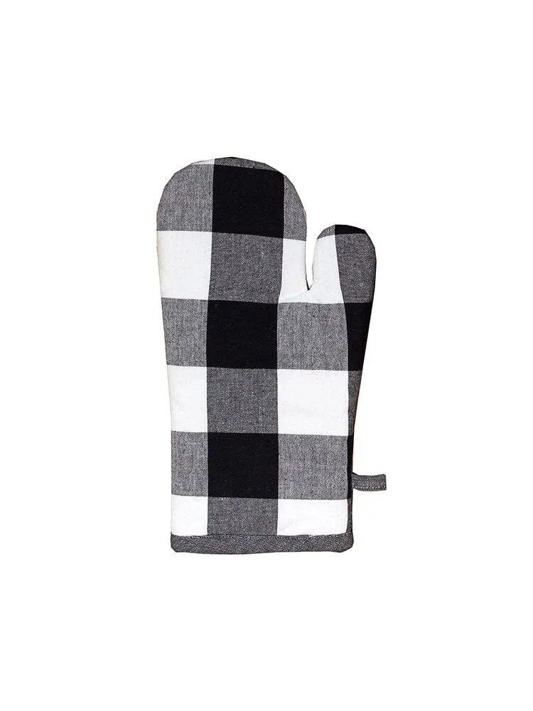 Linen House Revana Check Black Oven Mitt