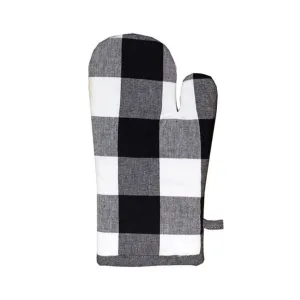 Linen House Revana Check Black Oven Mitt