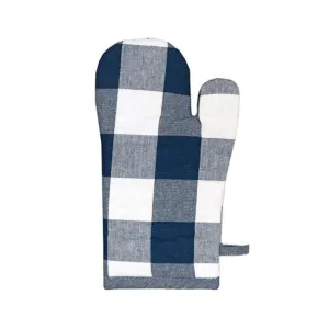 Linen House Revana Check Navy Oven Mitt