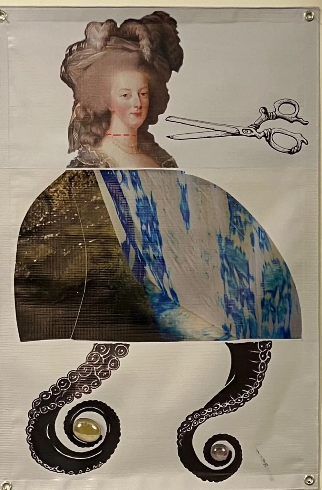 Lisa Bowman, "Exquisite Corpse Banner #3 (Marguerite, Brigitte, Alexandre)"