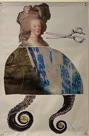 Lisa Bowman, "Exquisite Corpse Banner #3 (Marguerite, Brigitte, Alexandre)"