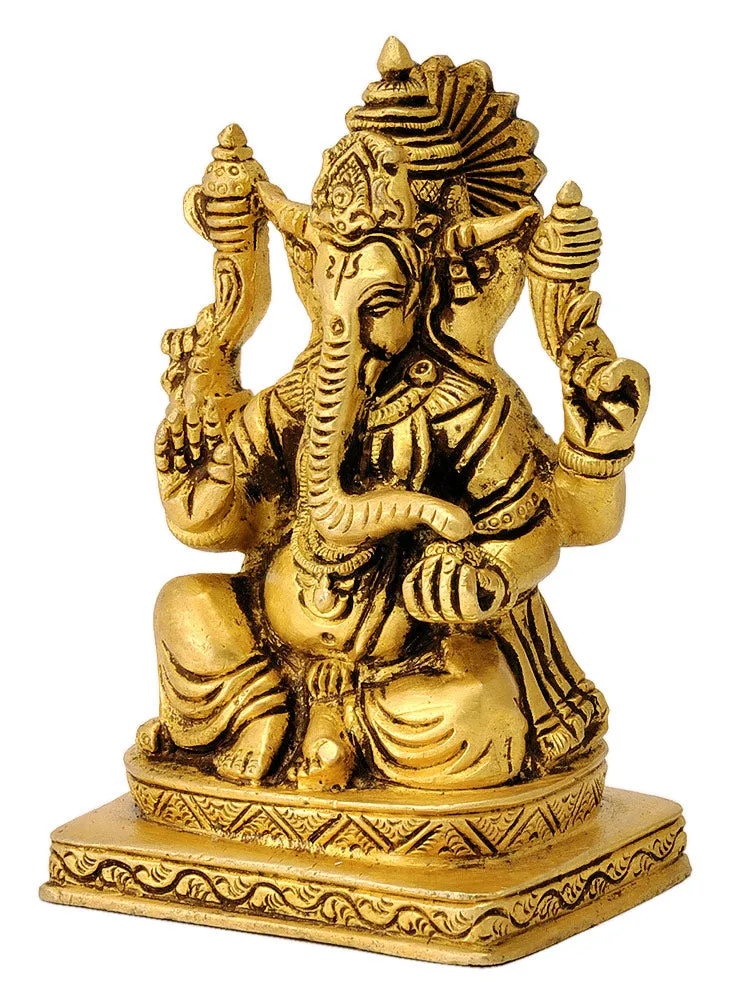 Lord Gajanan Maharaj Exquisite Brass Figure