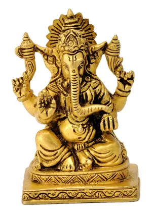 Lord Gajanan Maharaj Exquisite Brass Figure