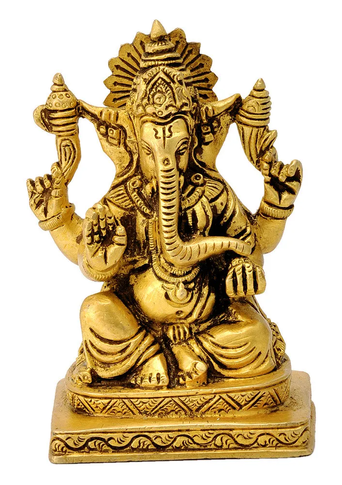 Lord Gajanan Maharaj Exquisite Brass Figure
