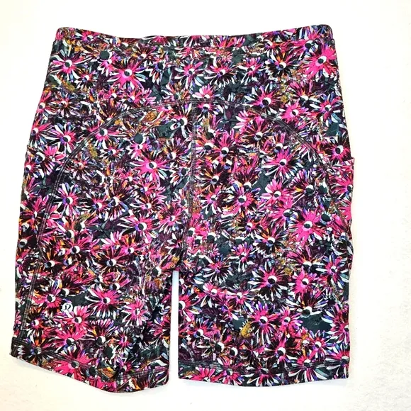 Lululemon Swift Speed High-Rise Short 8&quot; Floral Electric Multi Womens Size 10