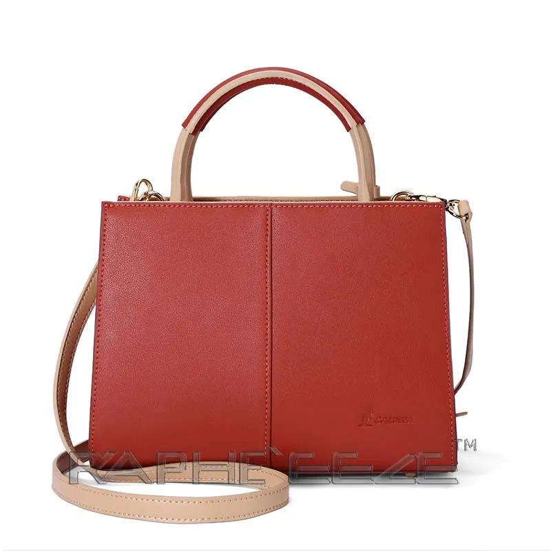 Luxurious Tote Hand Purse with Cross Body for Woman - Red Color Mini Handbag