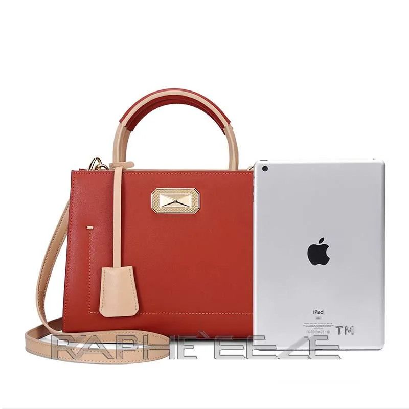 Luxurious Tote Hand Purse with Cross Body for Woman - Red Color Mini Handbag