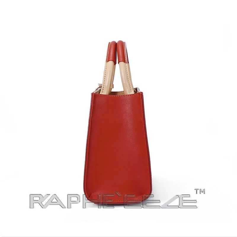 Luxurious Tote Hand Purse with Cross Body for Woman - Red Color Mini Handbag
