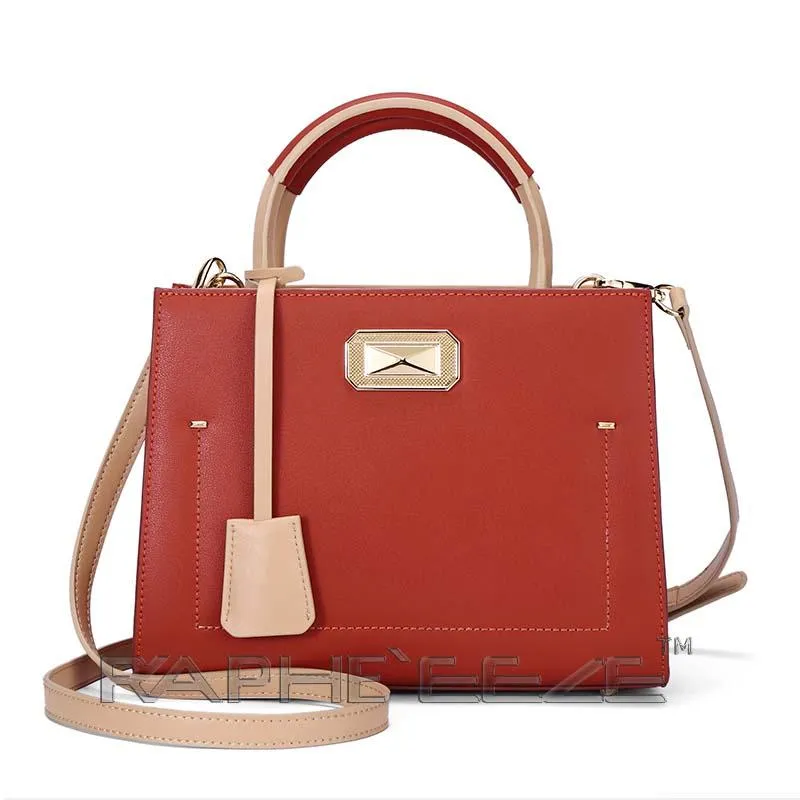 Luxurious Tote Hand Purse with Cross Body for Woman - Red Color Mini Handbag